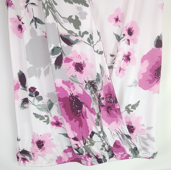 INC International Concepts Faux Wrap Blouse Top Size S | Casual Party Floral - Picture 3 of 6